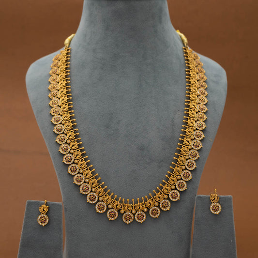 SN101492 - Premium Antique Bridal Necklace with Earrings