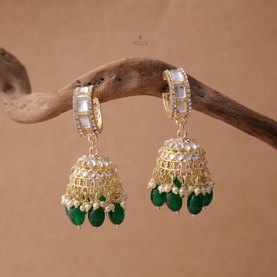 KV200119 - Beads hanging Jhumka Earrings