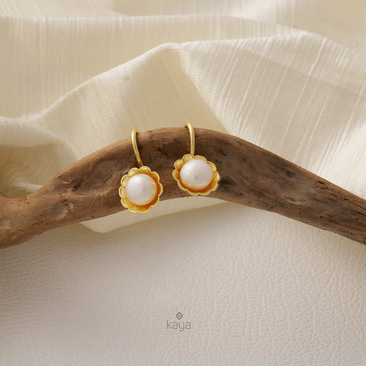 Gold toned Pearl stud Earrings - AS100996