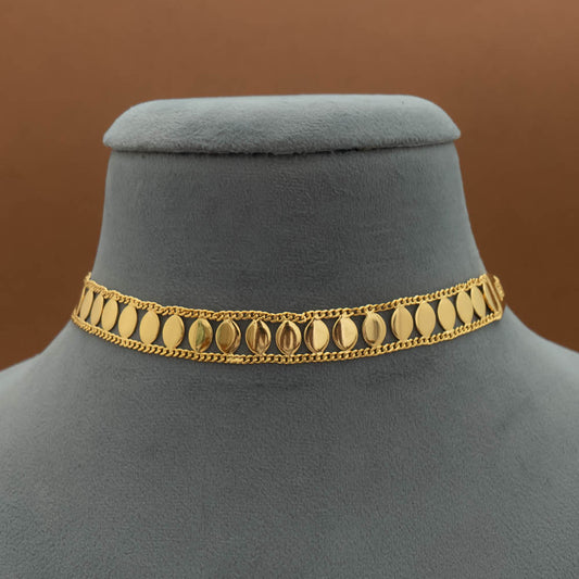 KN101382 - Gold Plated Choker Necklace