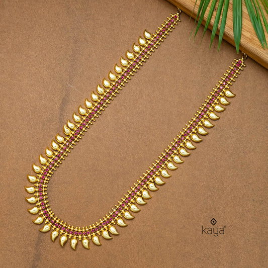 AG101223 - Gold Tone Traditional AD Haaram Necklace