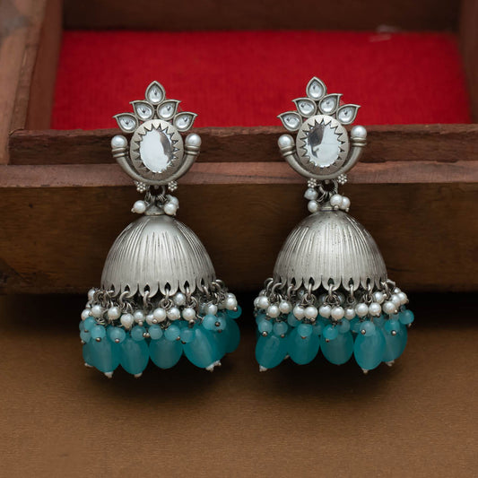 FS101585 - Silver Jumkha Earrings (color option)