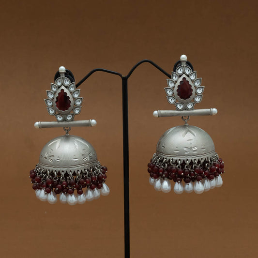 FS101587  -Silver Jumkha Earrings (color option)