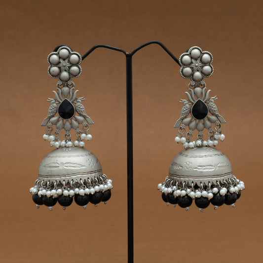 FS101586 - Silver Jumkha Earrings