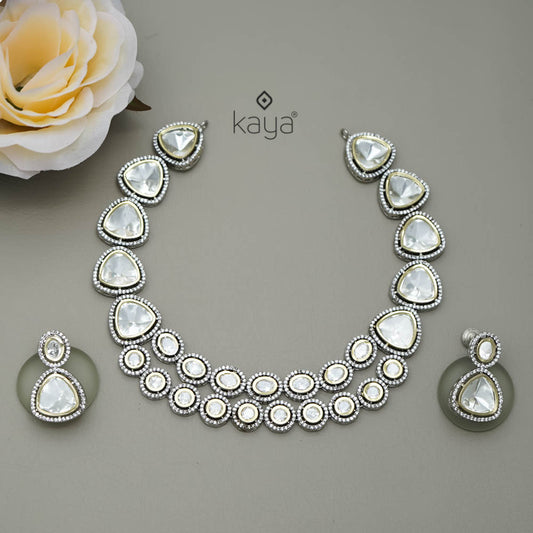 KH101161 - Bridal Kundan Necklace Earrings  Set
