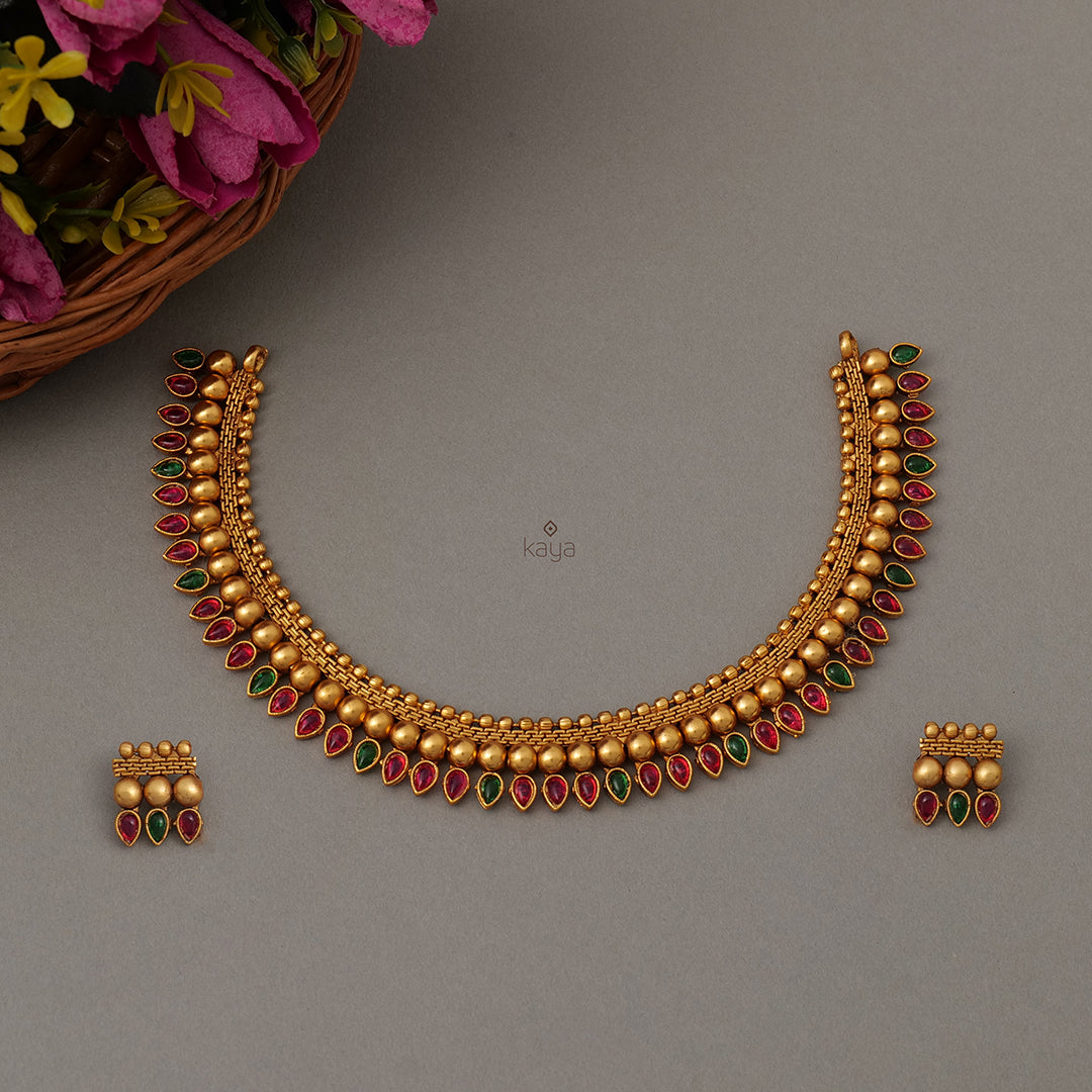 BH100847 - Antique Necklace Earring Set (Color Option)