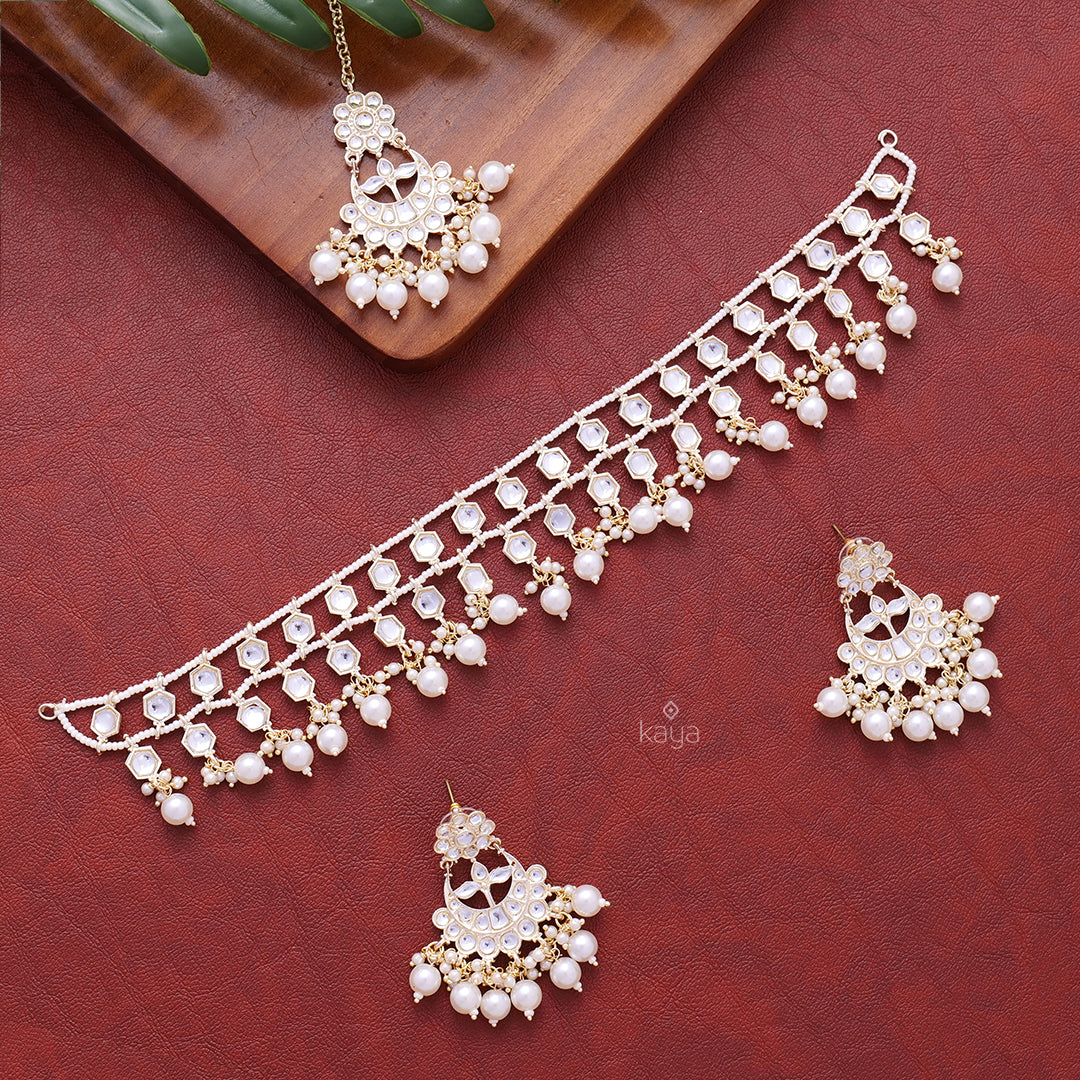 Bollywood inspired Kundan Necklace Set - FS100863