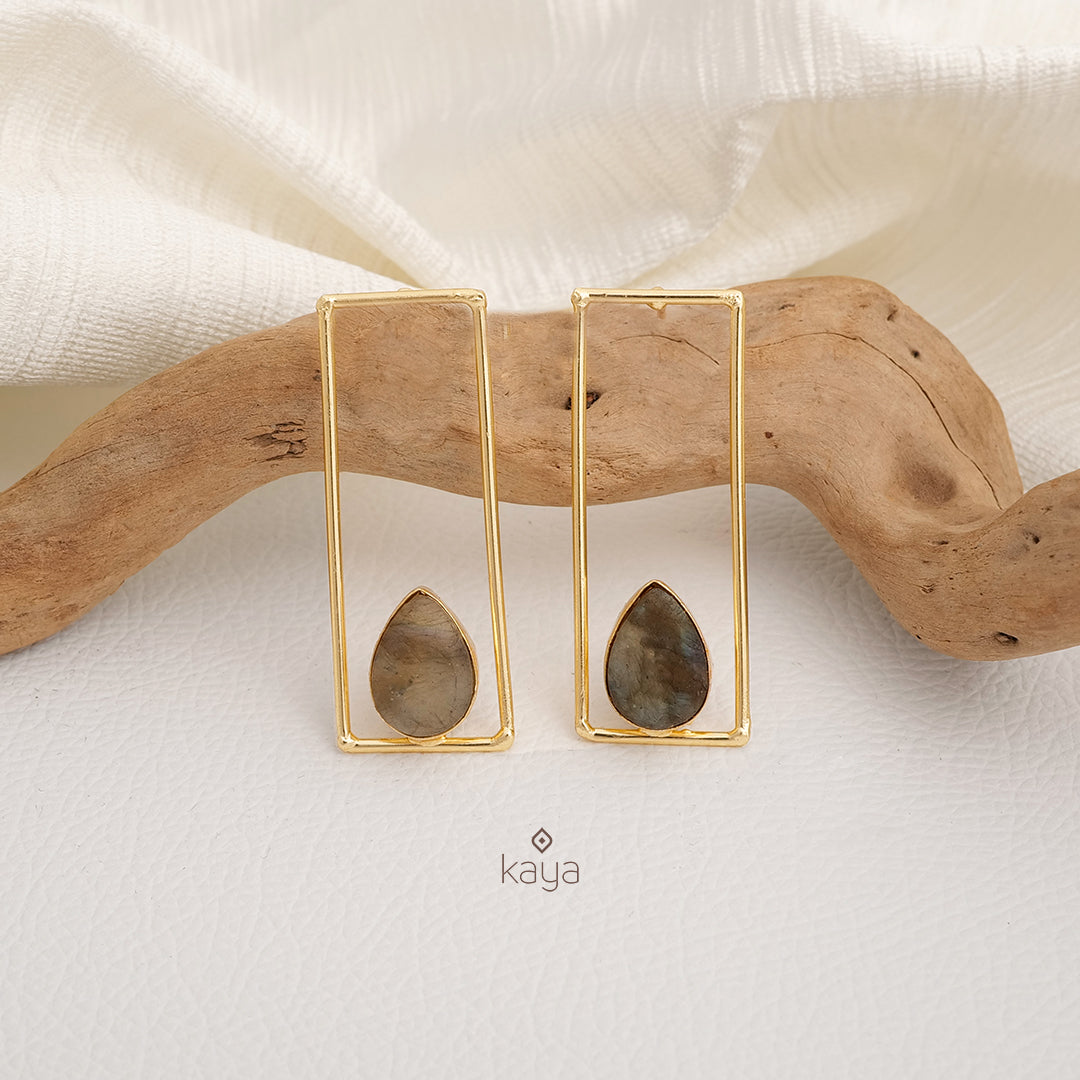 Rain Drop Natural Stone Earrings (color option) - KE100773