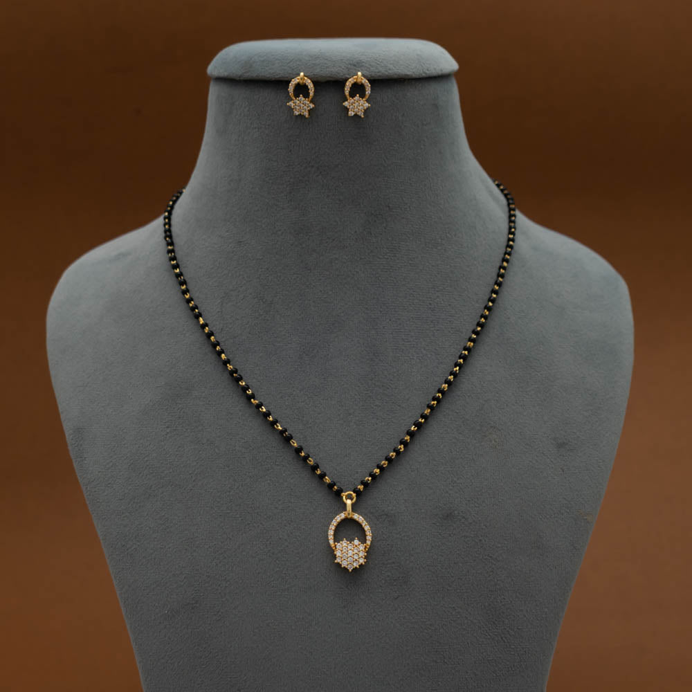 KJ101337 - Mangalsutra Necklace Earring Set