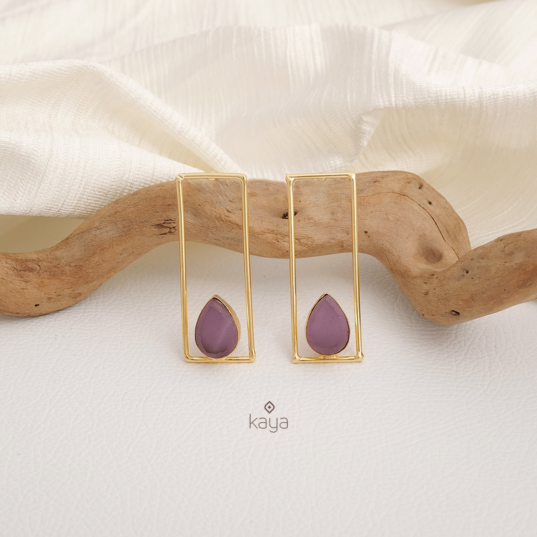 Rain Drop Natural Stone Earrings (color option) - KE100773