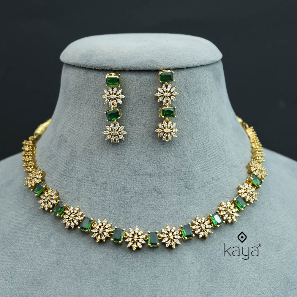SN101286 - Premium Antique AD Stone Choker with Earrings