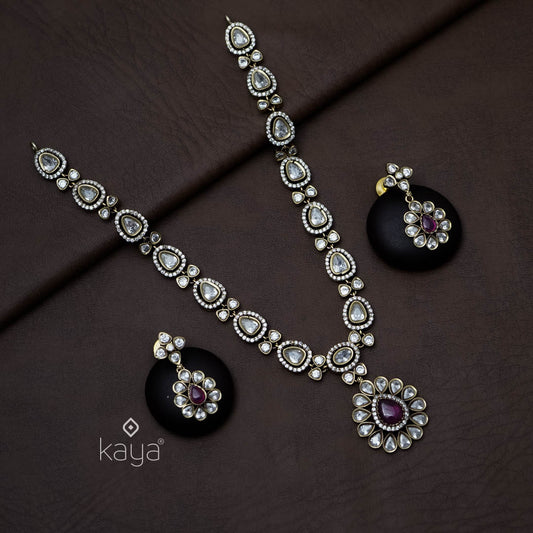 SN101325 - Victorian Stone Necklace Earring Set