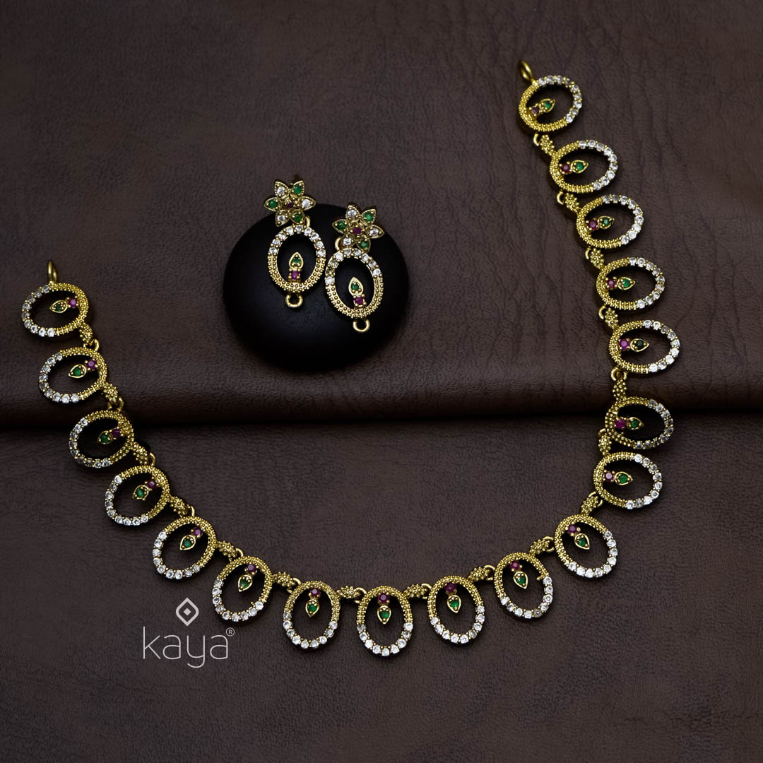 SC101302 - AD Necklace with matching Earrings