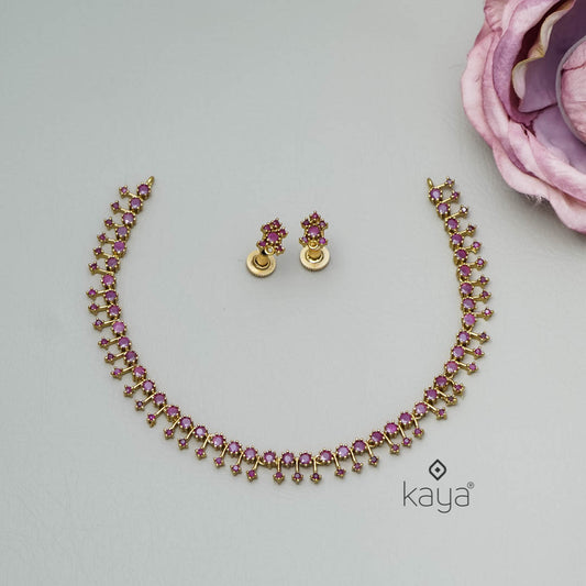 SC101321 - AD Choker/Necklace with matching Earrings