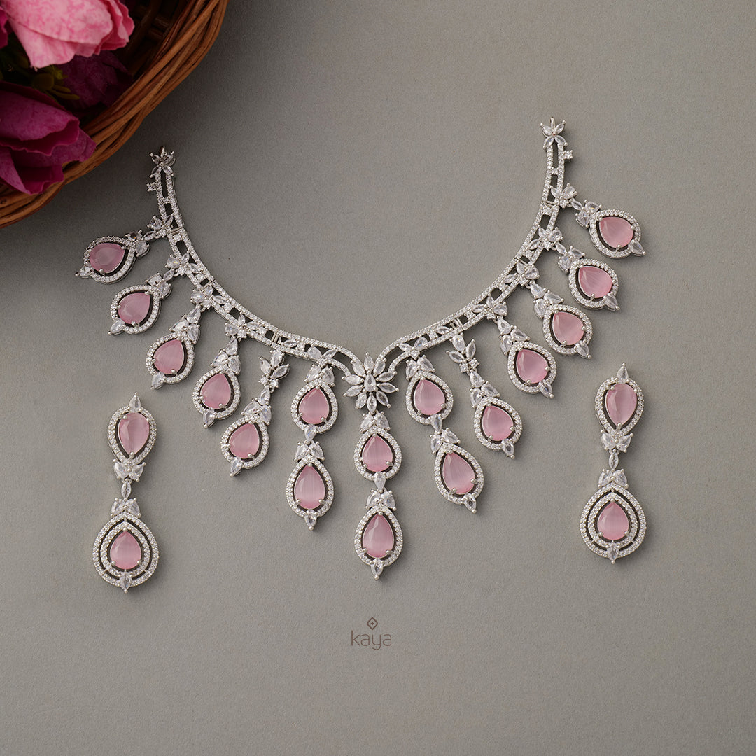 KH100970 - Bridal AD Necklace Earrings Jewellery Set