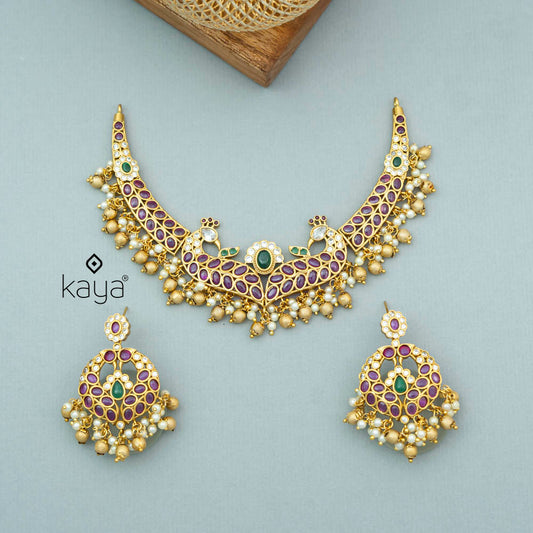 SC101296 - Premium Antique  Choker with Earrings