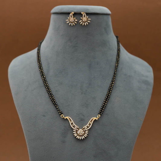 KJ101339 - Mangalsutra Necklace Earring Set