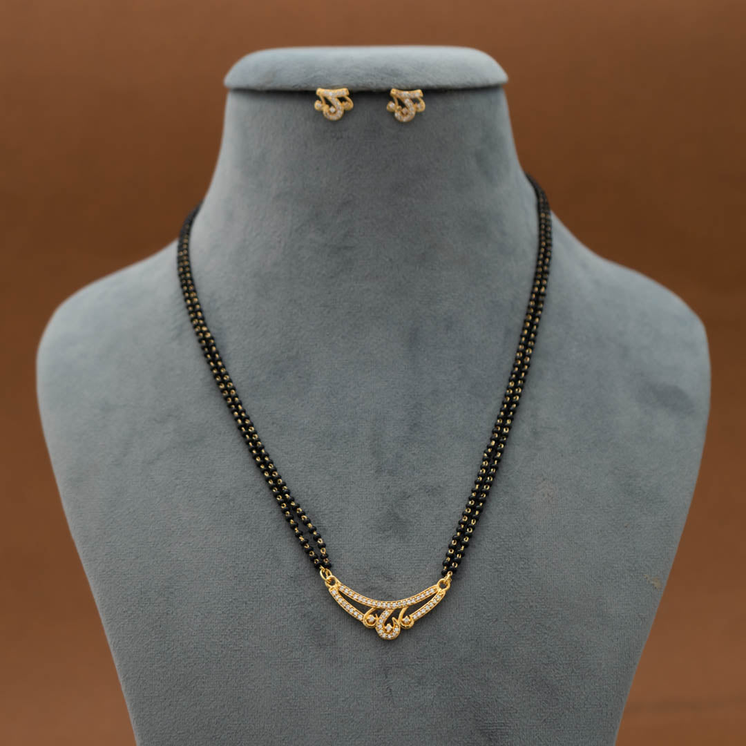 KJ101347 - Mangalsutra Necklace Earring Set