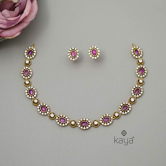 SC101305 - AD Choker/Necklace with matching Earrings