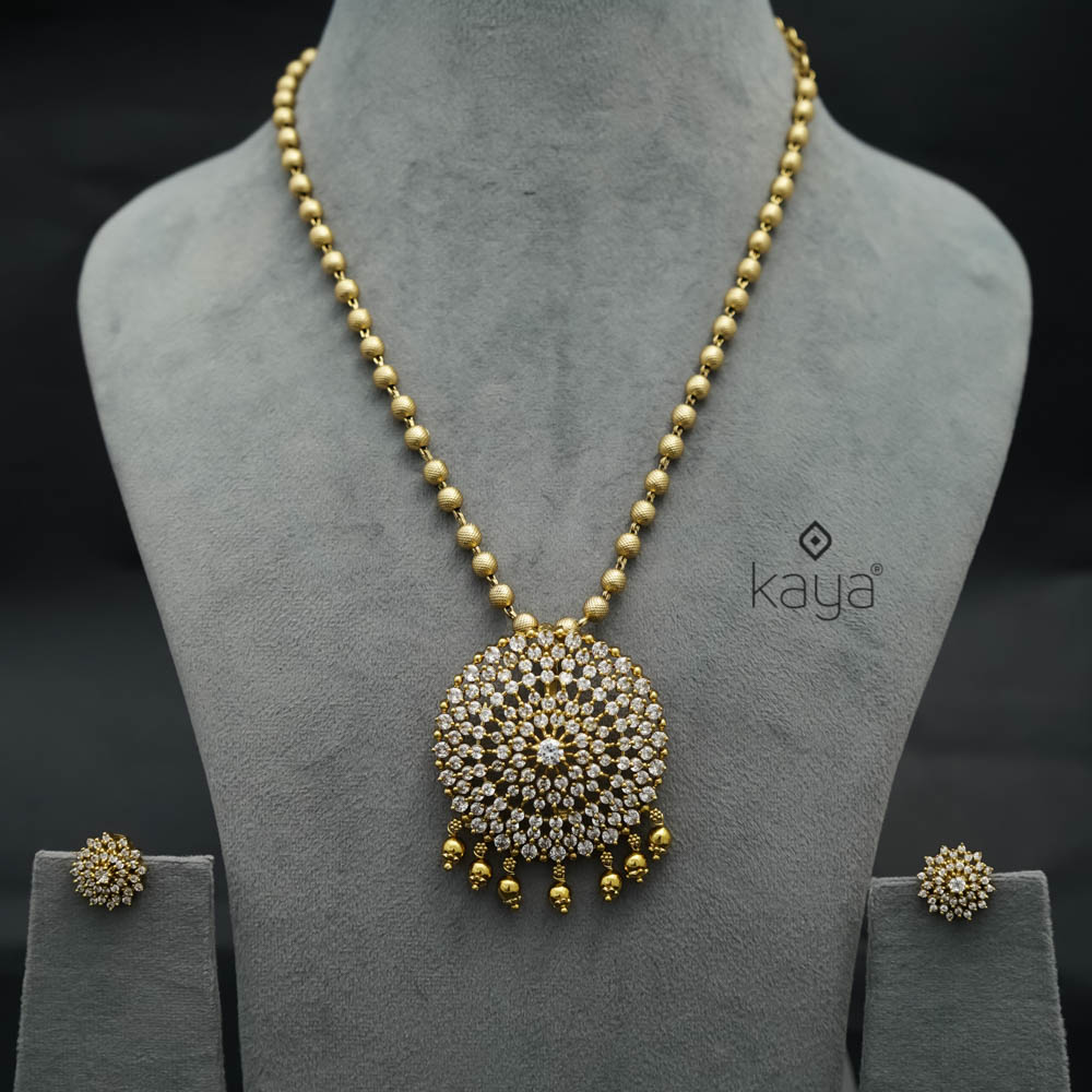 SN101323 - Premium Antique Bead Necklace with Earring Set