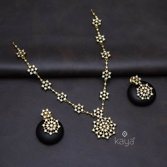 KK101262- AD Stone Necklace with Earring set