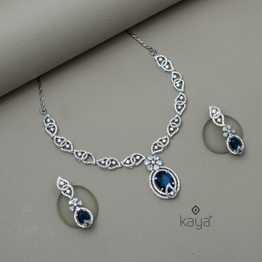 KL101378 - AD Necklace with matching Earrings