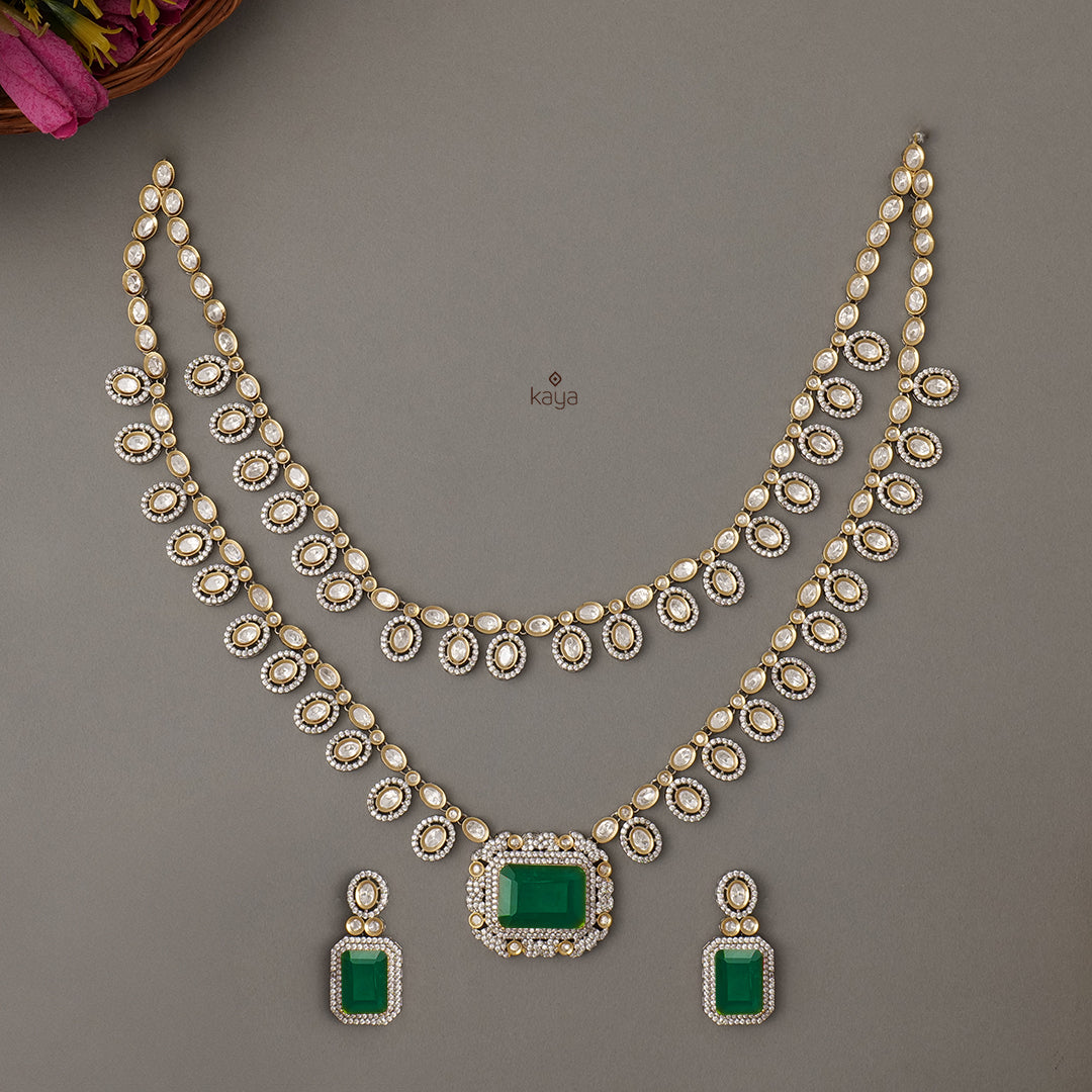 KH101162 - Bridal Kundan Necklace Earrings  Set