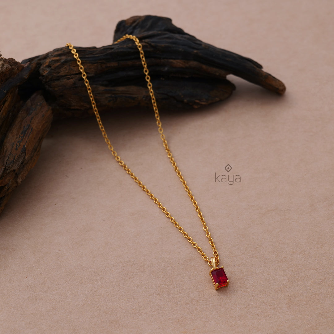 Gold toned Simple chain With Pendant (color option) - PP100838