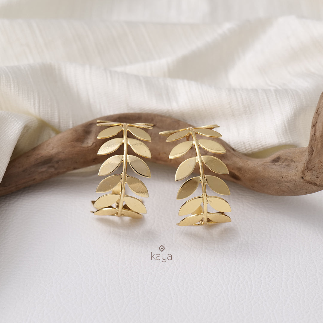 AS200139 - Contemporary Brass Leaf Earrings