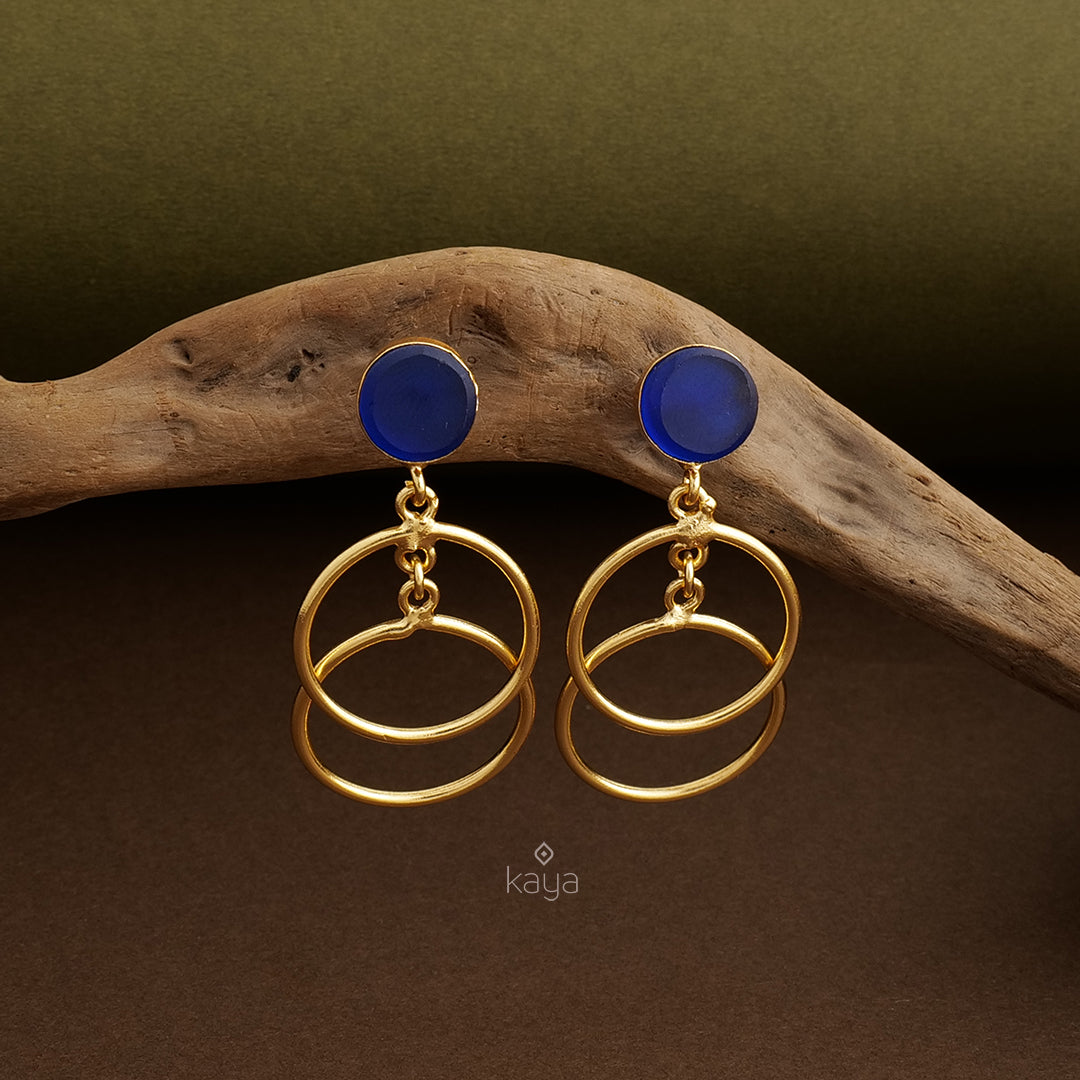 Natural Stone Hanging Earrings (color option) -KE100775