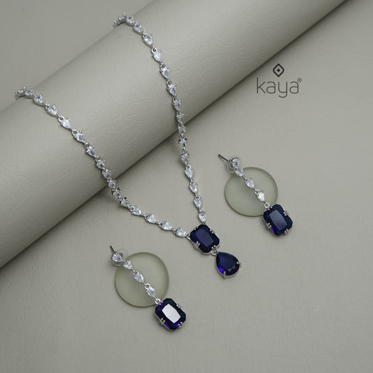 KH101330 - AD Stone Necklace with matching Earrings.