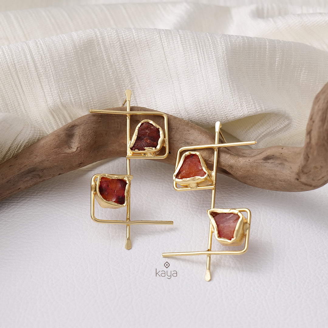KR200129 - Natural Raw Stone Earring