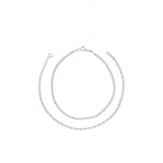 ZM101017 - 925 Sterling Silver Pair Anklet