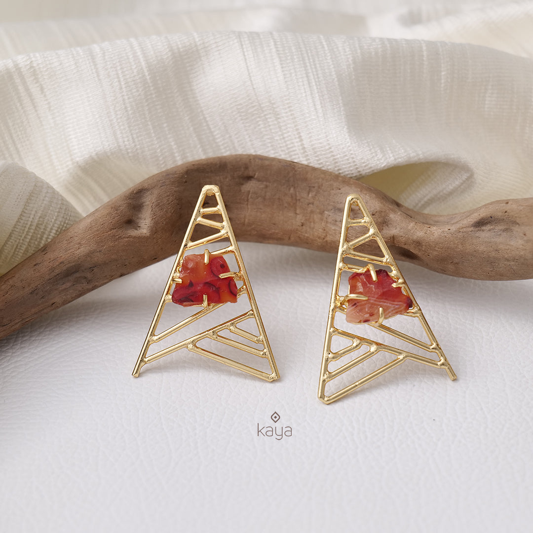 KR200128 - Natural Raw Stone Earring