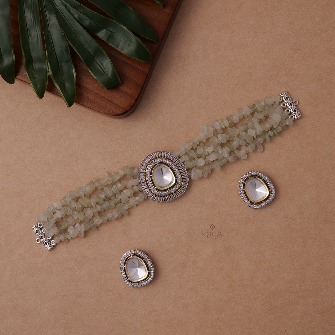 KH200114 - Semi Precious Stone Necklace Earrings Set