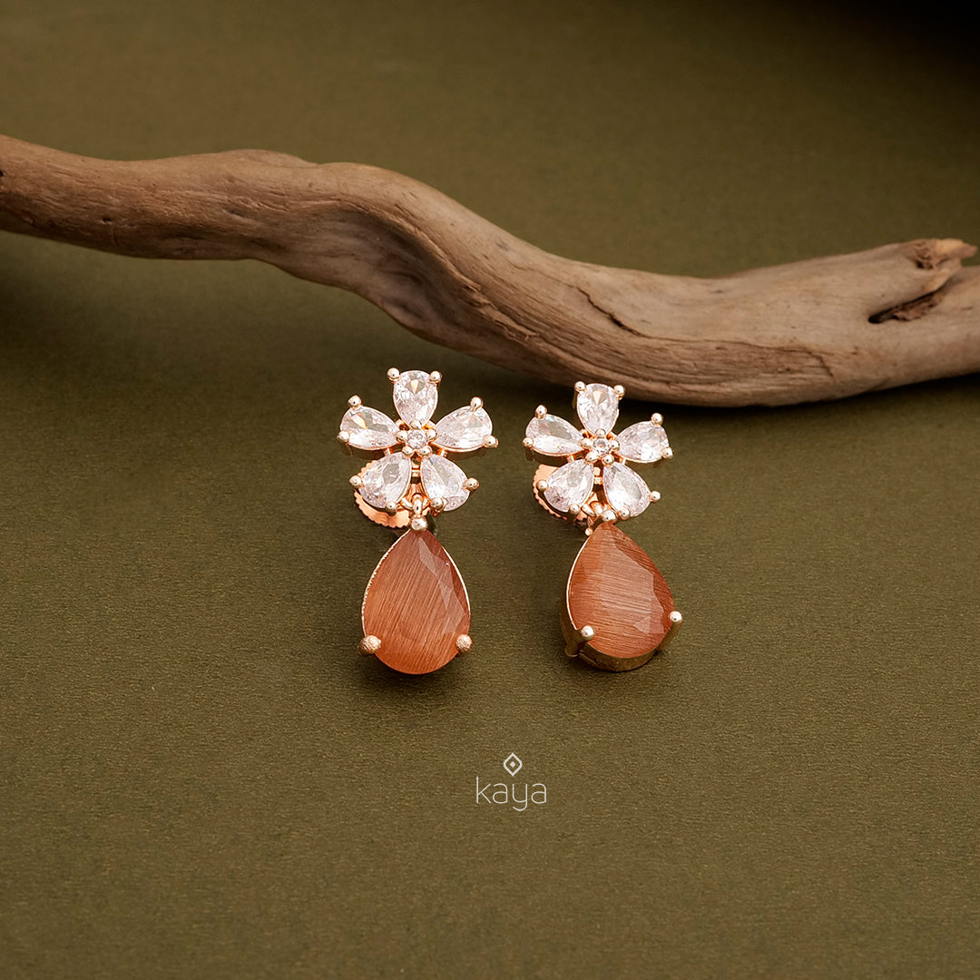 AD Stone Rose Gold Earrings - OT100782