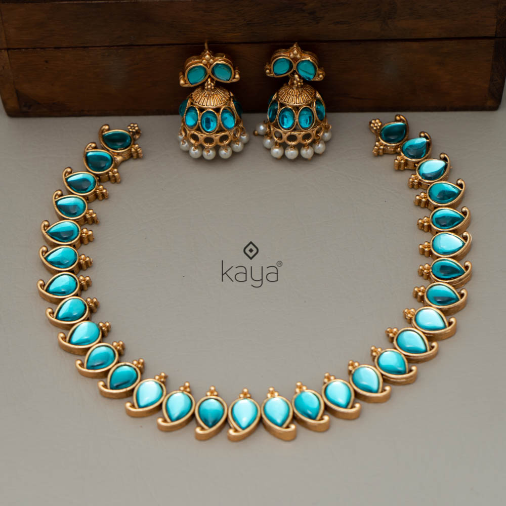 Mango Necklace with Jumkha Earrings (color option)