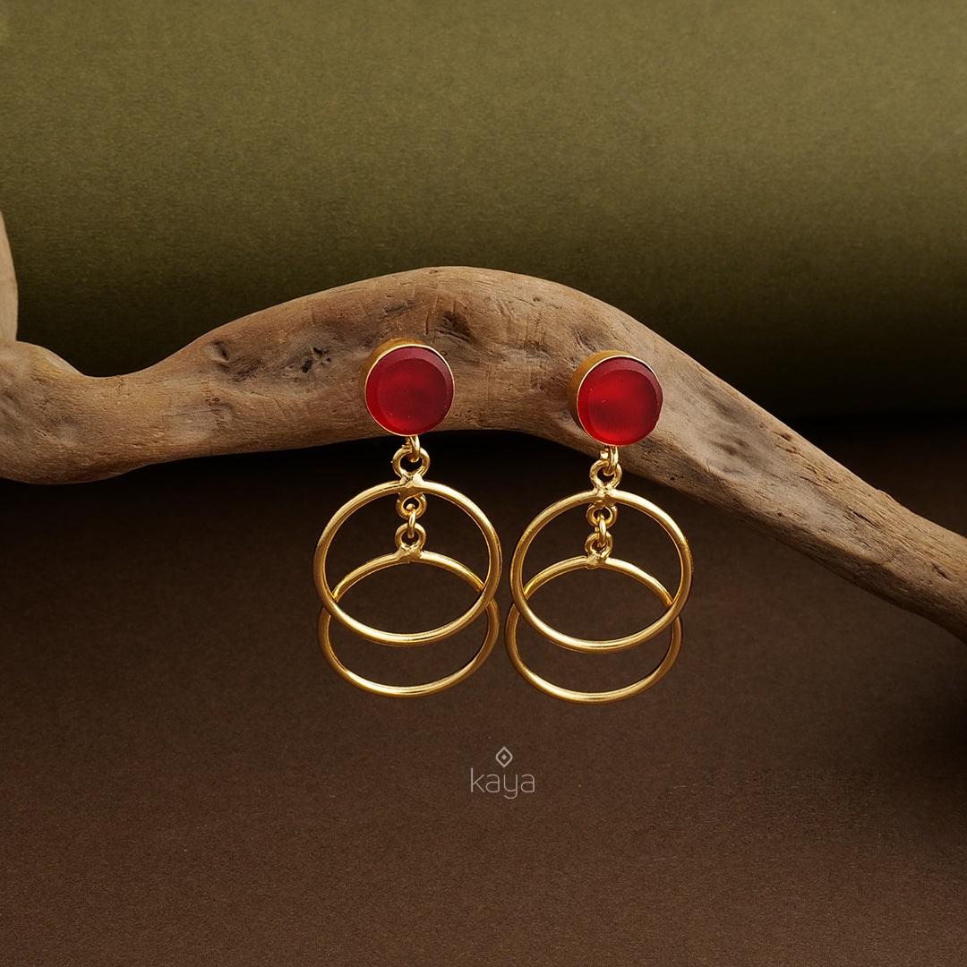 Natural Stone Hanging Earrings (color option) -KE100775