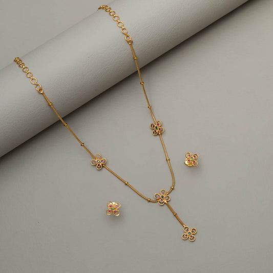 SN101573 - Floral Necklace Earring set