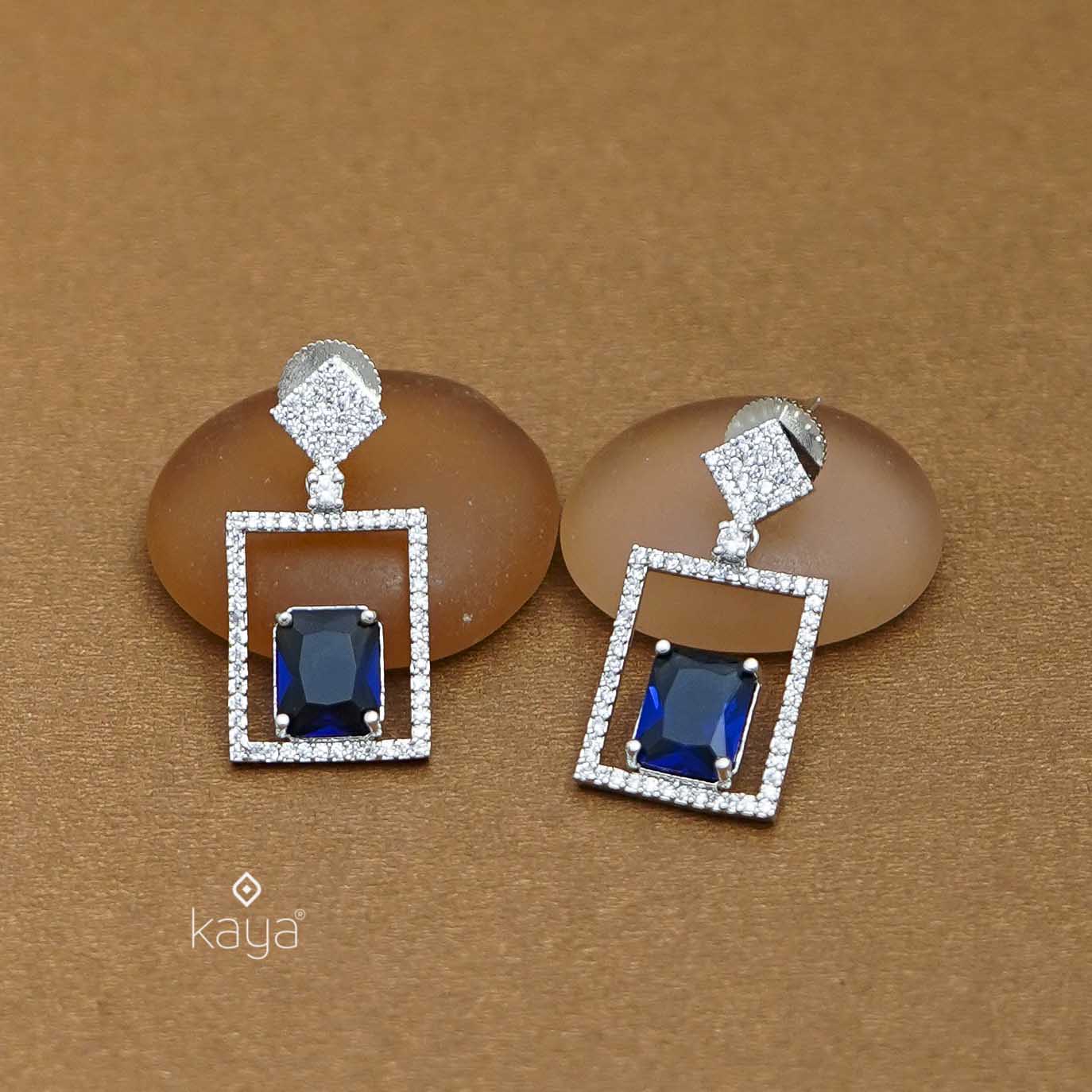 KL101217 - Silver Color AD Stone Earrings (color option)