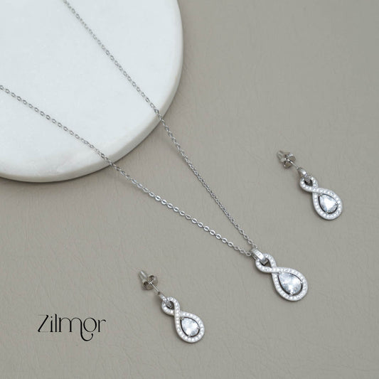 ZM101407 - 925 Silver Necklace Earring Set