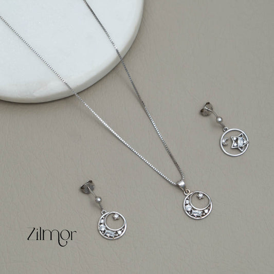 ZM101418 - 925 Silver Necklace Earring Set