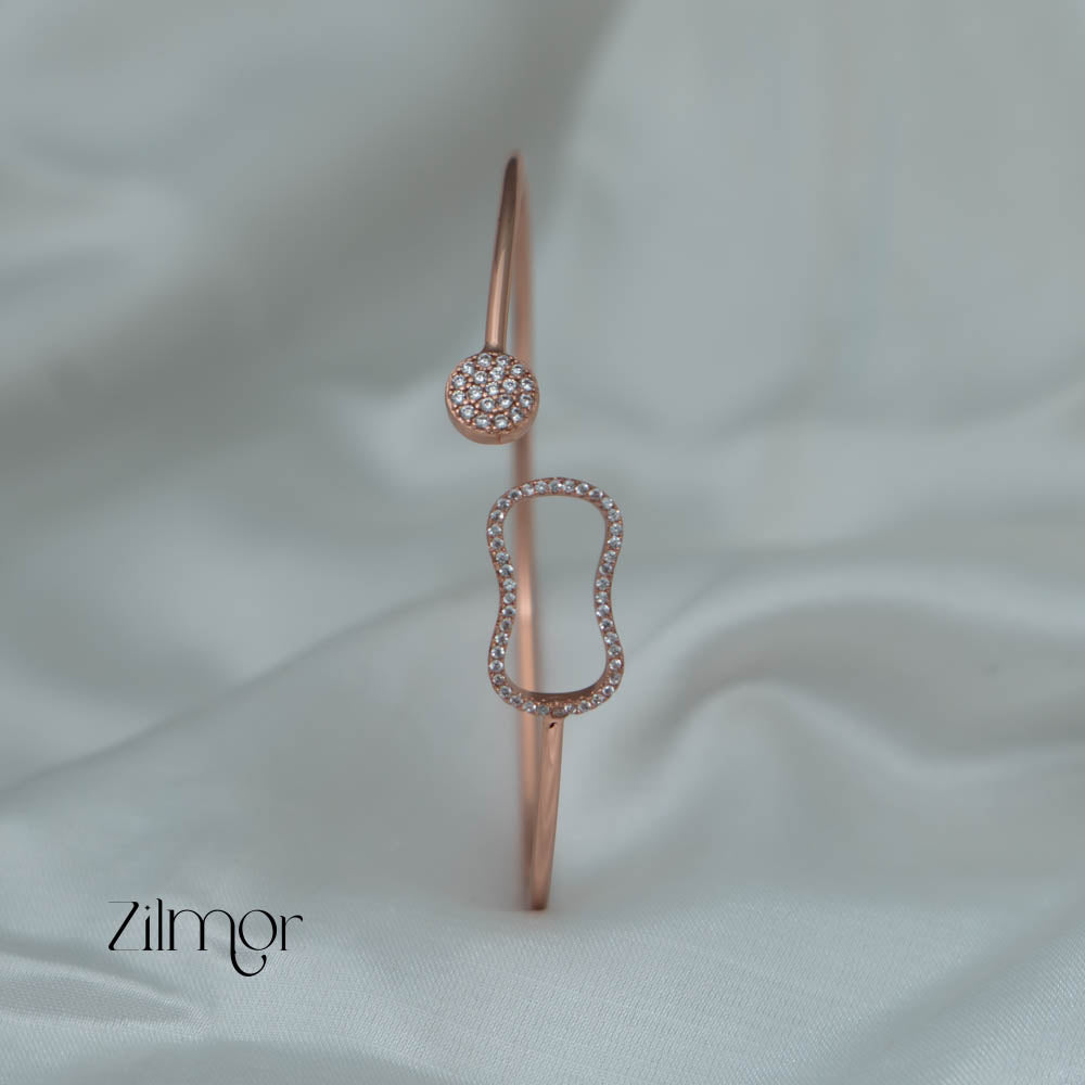 ZM101404 - 925 Silver Rose Gold Adjustable Bangle