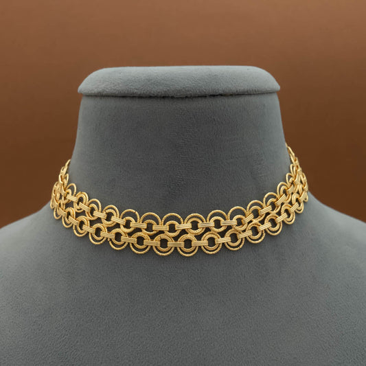 KN101384 - Gold Plated Choker Necklace