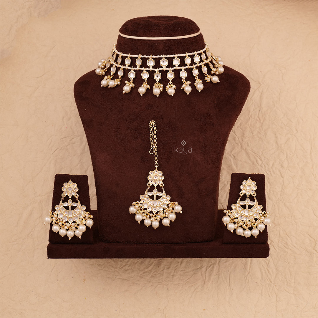 Bollywood inspired Kundan Necklace Set - FS100863