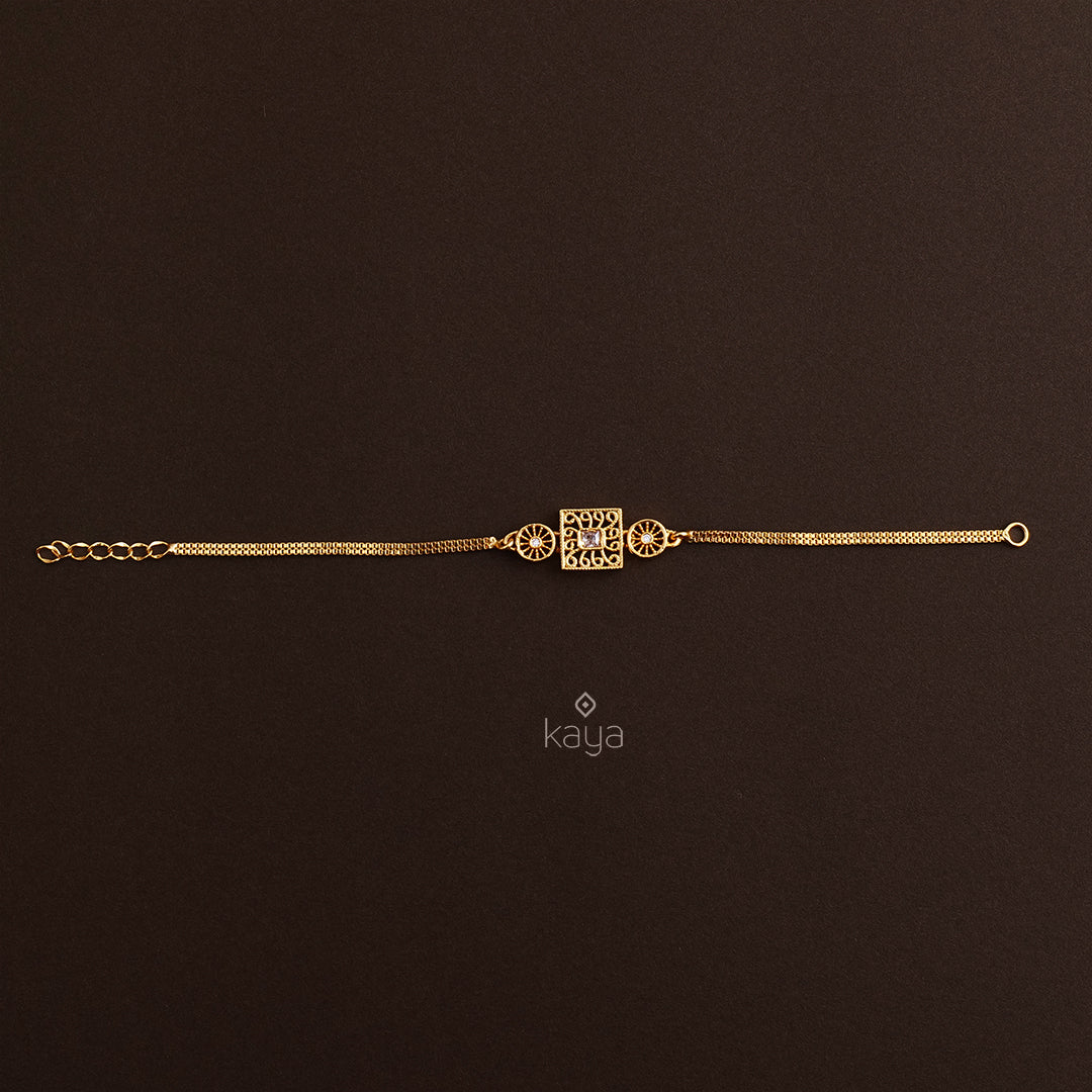 Gold Toned  simple Bracelet (Hand chain)SK100767