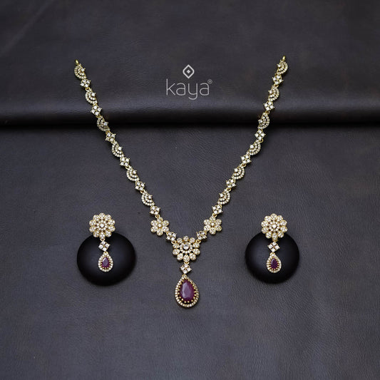 SN101288 - AD Necklace with matching Earrings