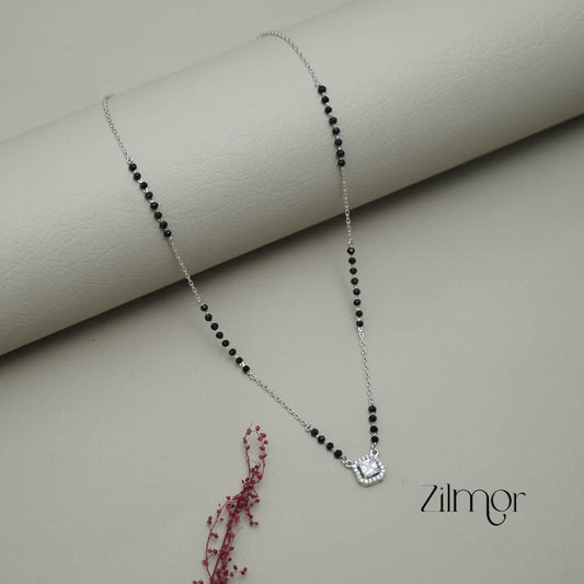ZM101312  -925 Silver  AD Stone Pendant Mangalsutra Necklace