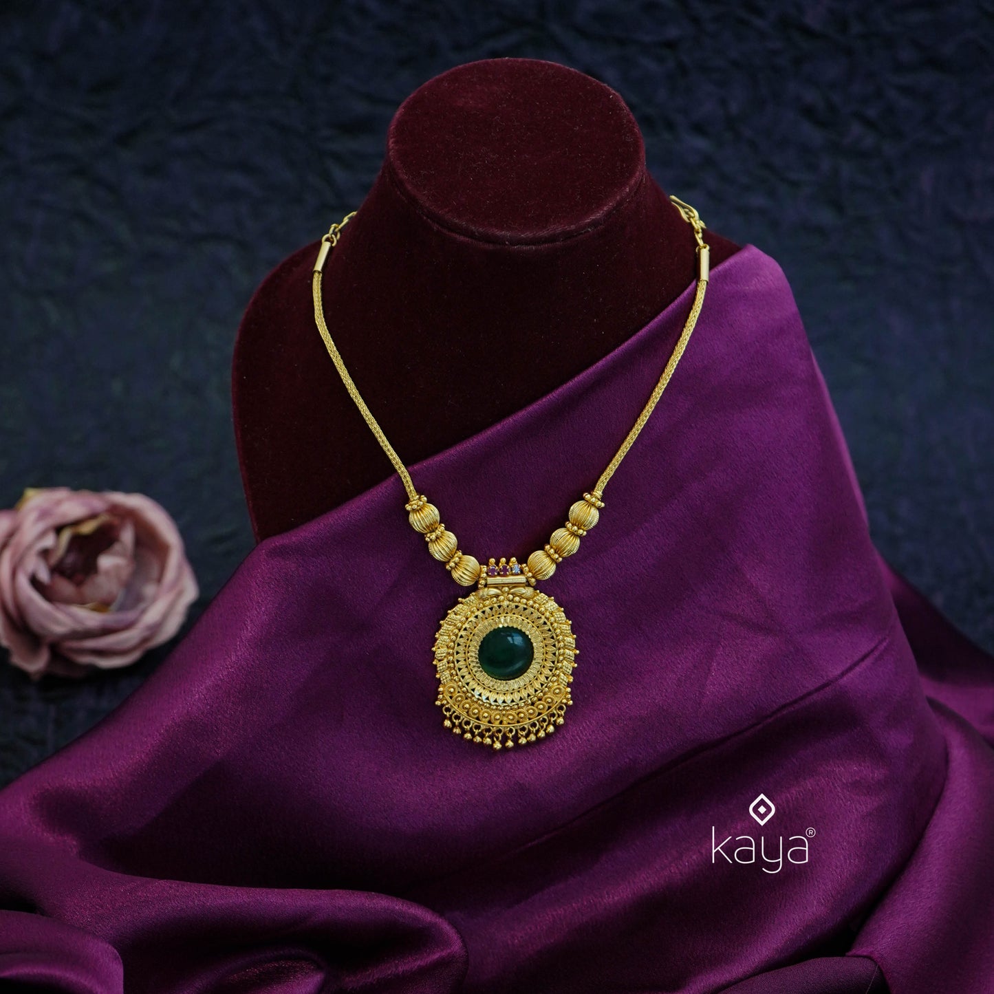 NG101166 -  Gold Plated Traditional Kerala style kodi Necklace