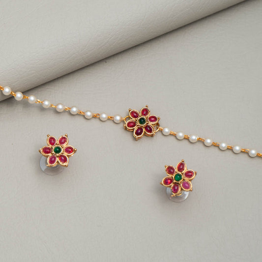 NV101486 - Pearl Necklace Earrings Set
